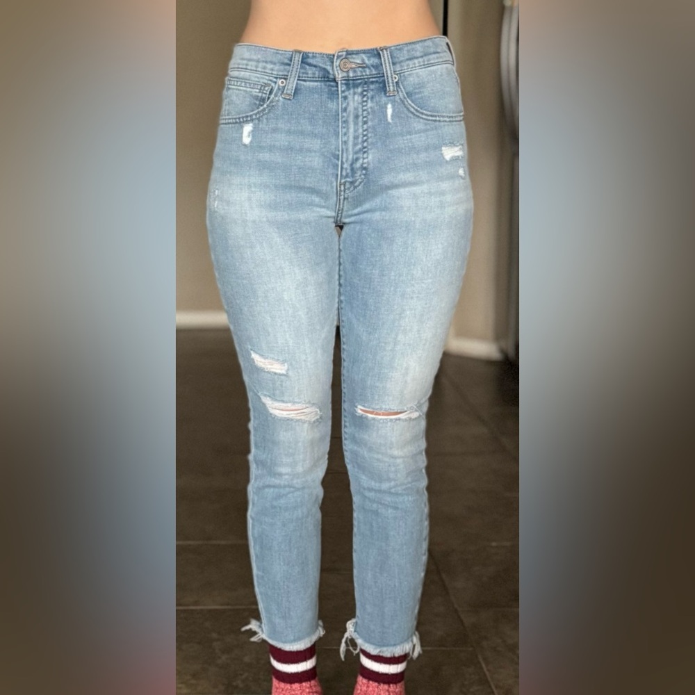 Lucky Brand Bridget Skinny Jeans Crop Distressed 27